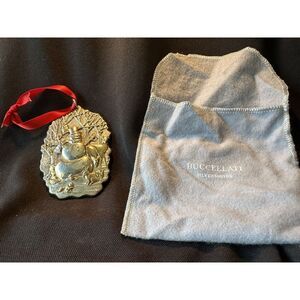 1997 Buccellati Snowman Sterling Silver Christmas Ornament